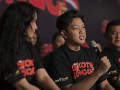 Bayu Skak saat konferensi pers untuk film terbarunya 'Cocote Tonggo'. (Foto: Instagram/skakfilms)