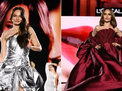 Enzy Storia dan Cinta Laura saat di Paris Fashion Week 2024. (Foto: Kristy Sparow/Getty Images for L'Oréal Paris)