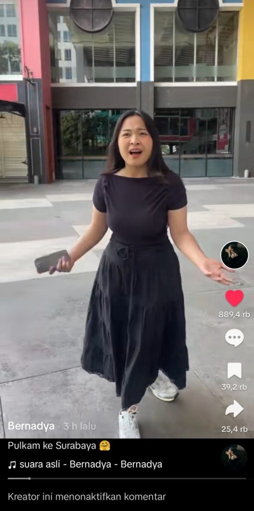 Konten Bernadya sebelum dihapus di Tiktok pribadinya. (Foto: X/cimolpedes)