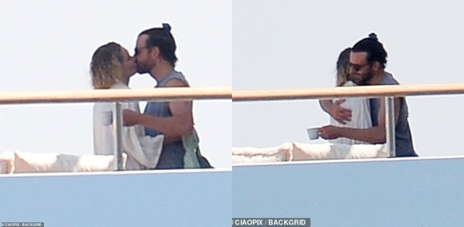 Gigi ciuman dengan Bradley. Foto: Dok. Backgrid via Daily Mail