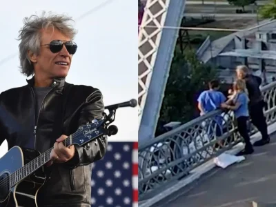 Jon Bon Jovi selamatkan wanita yang ingin melompat dari jembatan. Foto: Dok. Kolase Instagram @jonbonjovi, TMZ