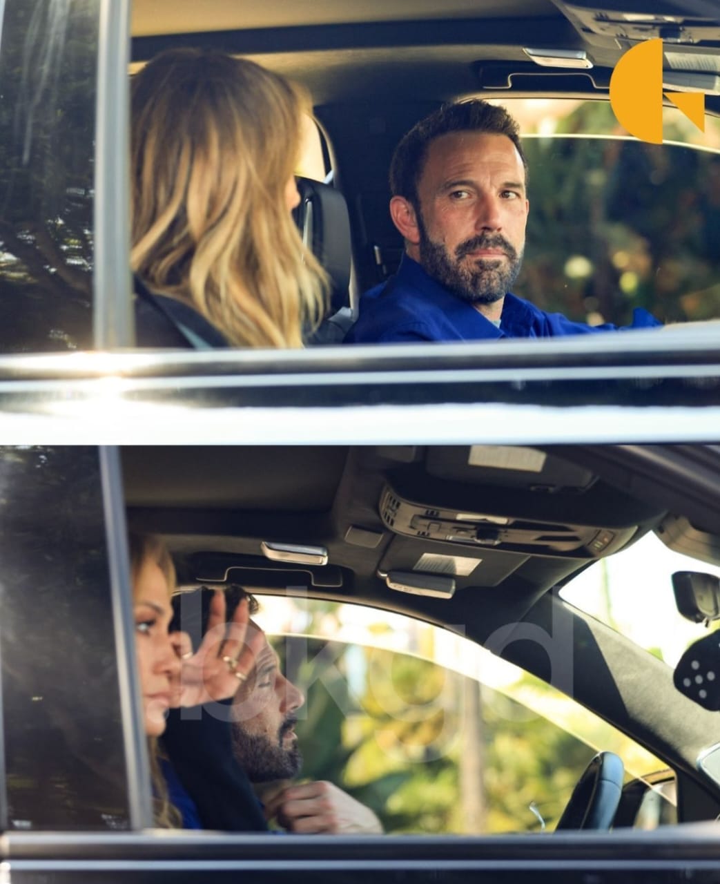 JLo dan Ben terlibat percakapan serius di mobil. Foto: Dok. Instagram @backgrid_usa
