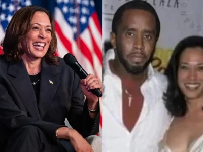 Foto Kamala Harris diedit jadi bersama Sean 'Diddy' Combs. Foto: Dok. Kolase Instagram @kamalaharris, The Telegraph