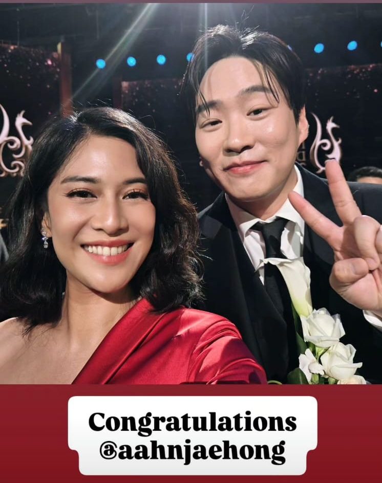 Dian Sastro bersama Ahn Jae Hong. Foto : Instagram/therealdisastr