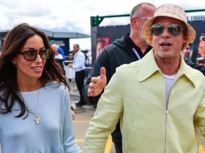 Brad Pitt dan Ines De Ramon saat menghadiri acara Grand Prix Juli lalu. Foto: Dok. Getty Image via Pagesix