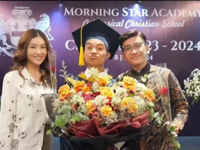 Dari kiri, Sarwendah, Bertrand Peto, dan Ruben Onsu (Foto: Instagram/sarwendah29)