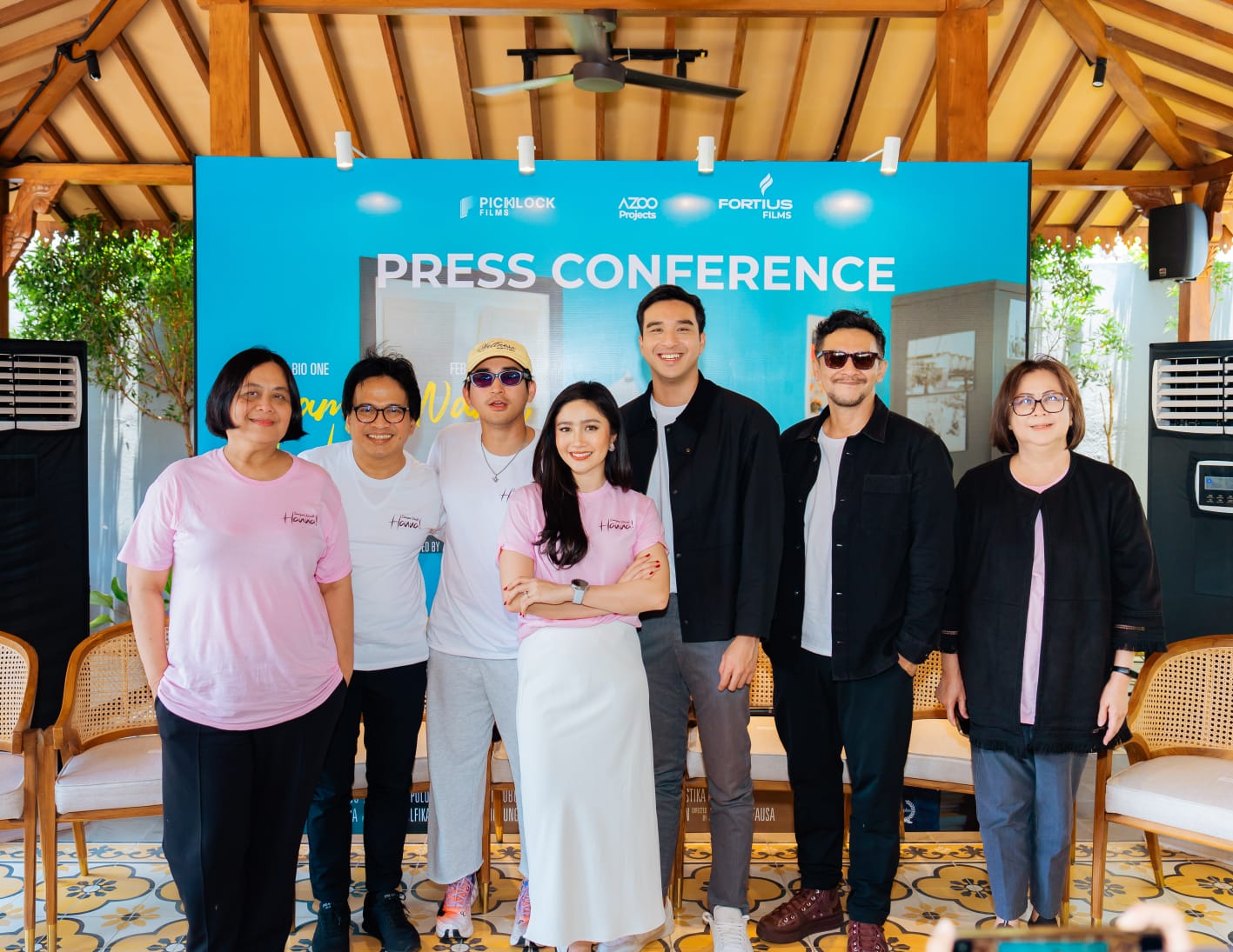 Para pemeran film 'Sampai Nanti, Hanna!' saat press conference. (Foto: Agnes/Nyata) 