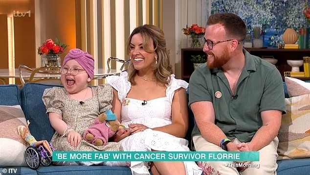 Potret Florence saat di 'This Morning' bersama ibunya, Stacey, 34, dan ayahnya, Andrew, 36. (Foto: Dok. Daily Mail)