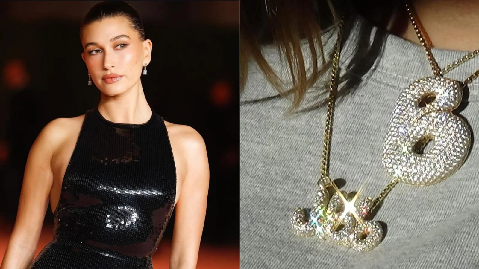 Hailey Bieber Pamer Kalung Inisial Anak yang Berhiaskan Berlian