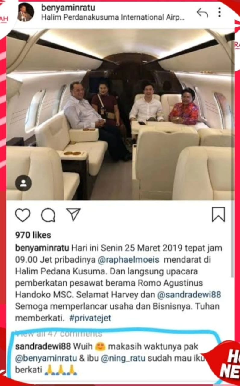 Postingan pendeta soal Jet Pribadi. Foto: Dok. Instagram @lambe_turah