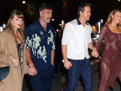 Pasangan Taylor Swift-Travis Kelce dan Blake Lively-Ryan Reynolds saat kencan bersama di New York City (Foto: kolase dari BlayzenPhotos/BACKGRID)