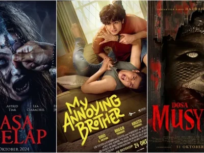 Poster beberapa film yang akan tayang Oktober 2024 (Foto: Instagram/ kuasagelap.id,myannoyingbrotherfilm,mvppictures_id)