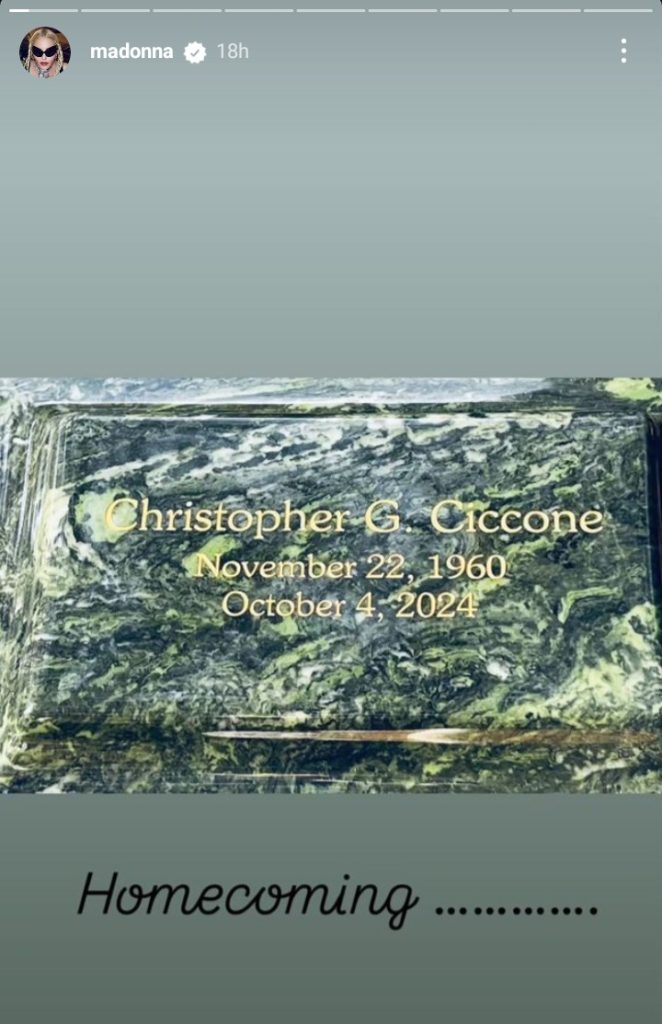 Nisan mendiang Chrsitopher Ciccone (Foto: Instagram/madonna)