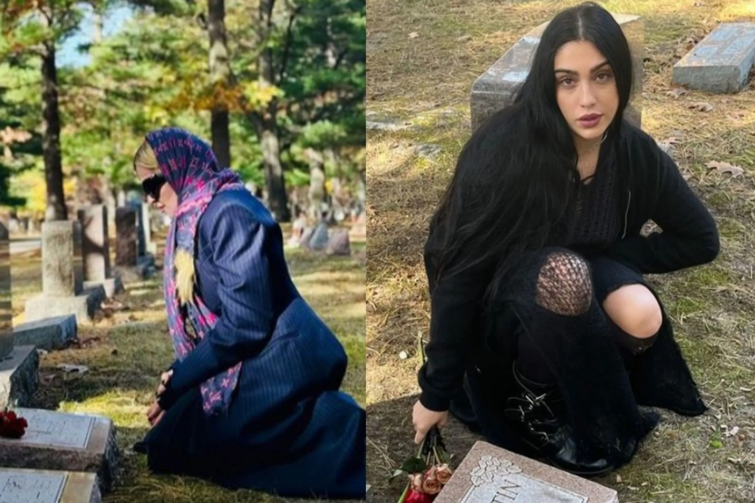 Bersama Anak, Madonna Ziarah ke Makam Adik dan Ibu