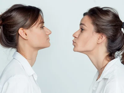 Ilustrasi gerakan senam wajah untuk menghilangkan double chin (Foto: Freepik)