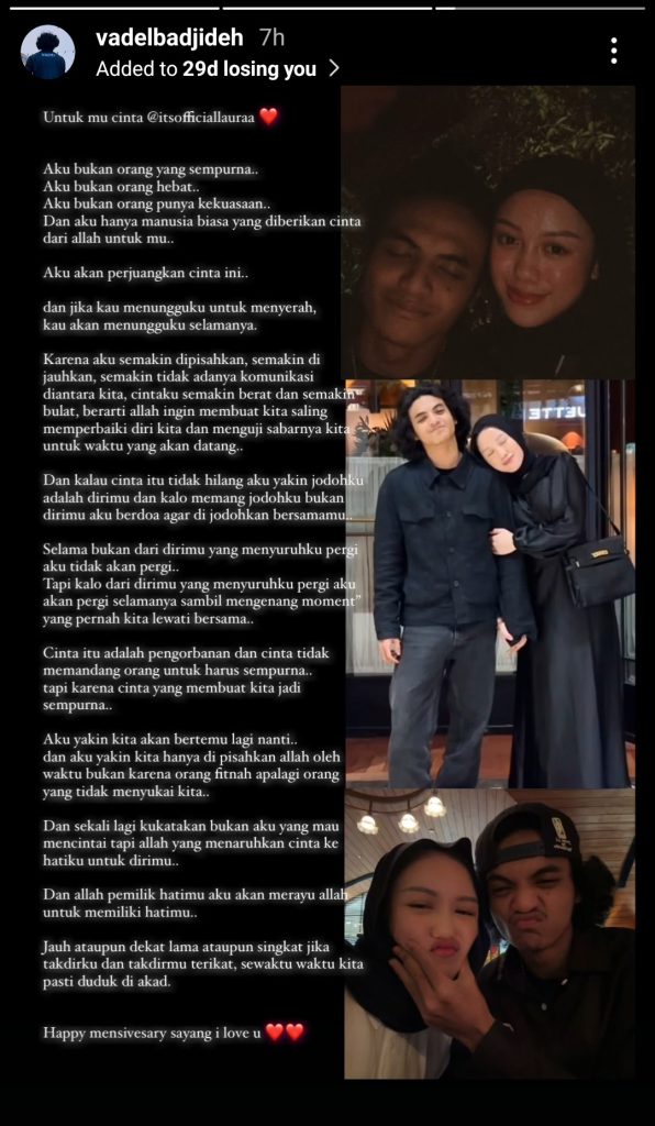 Vadel Badjideh tulis pesan untuk anak Nikita Mirzani (Foto: Instagram/vadelbadjideh)