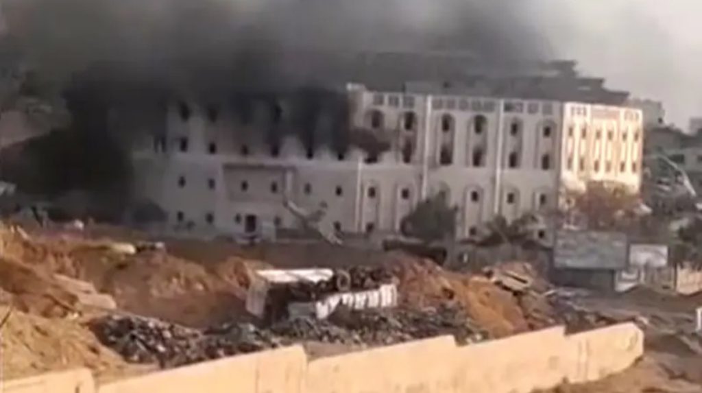 Keadaan RS Indonesia setelah diserang (Foto: Dok. Kementerian Kesehatan Gaza)