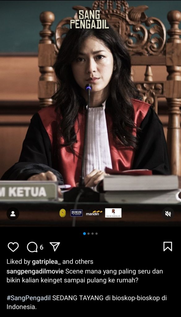 Unggahan terakhir akun Instagram 'Sang Pengadil' (Foto: Instagram/sangpengadilmovie)