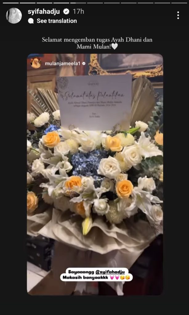 Buket bunga dari Syifa Hadju (Foto: Instagram/syifahadju)