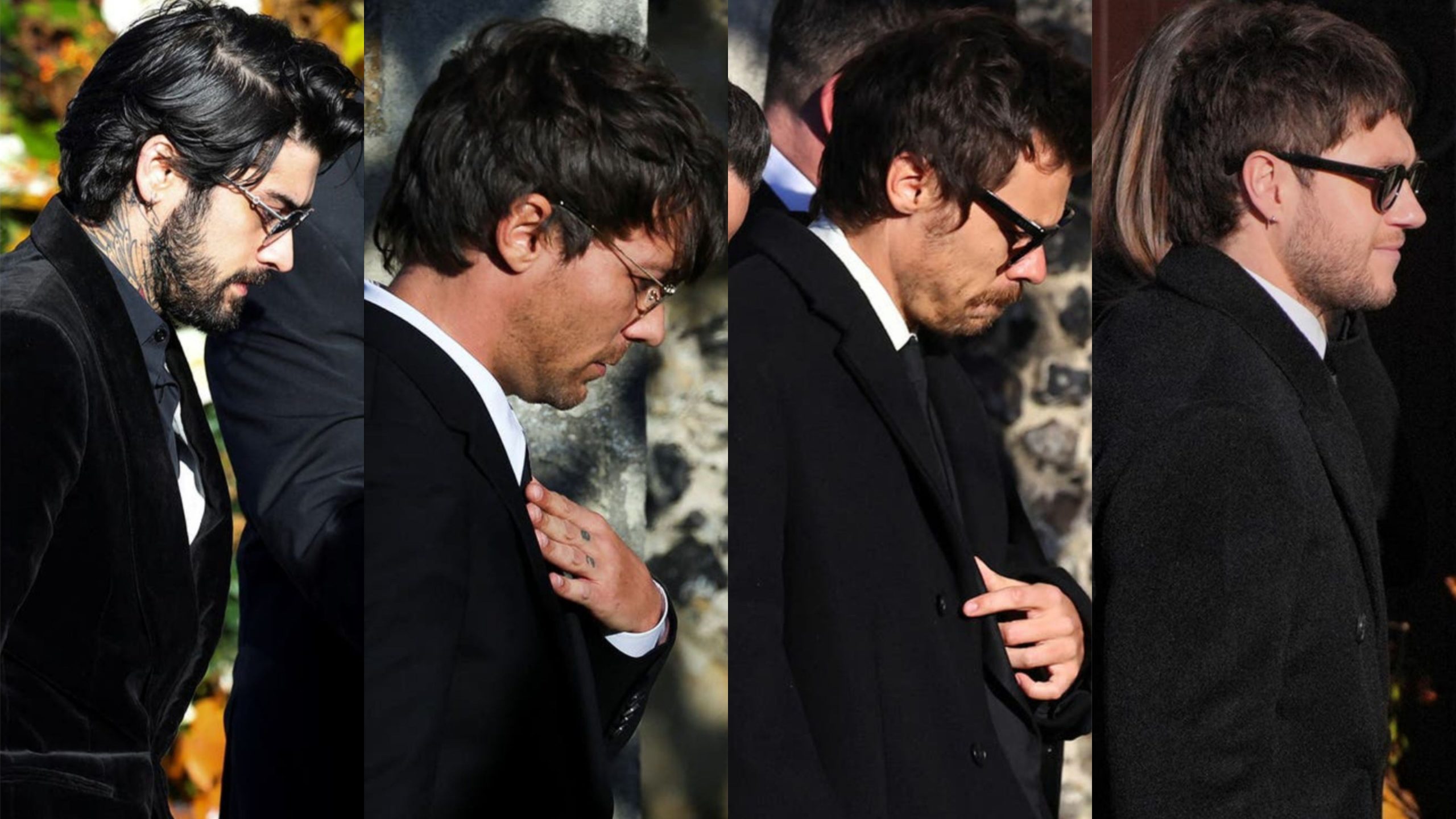 One Direction saat di pemakaman mendiang Liam Payne (Foto: Getty Images dan Reuters)