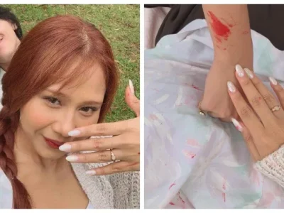 Nadin Amizah dilamar kekasihnya, Faishal Tanjung. Foto : Instagram/cakecaine