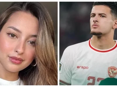 Jennifer Coppen dan pemain Timnas Indonesia, Justin Hubner. (Foto: Kolase/Dok. Pri)