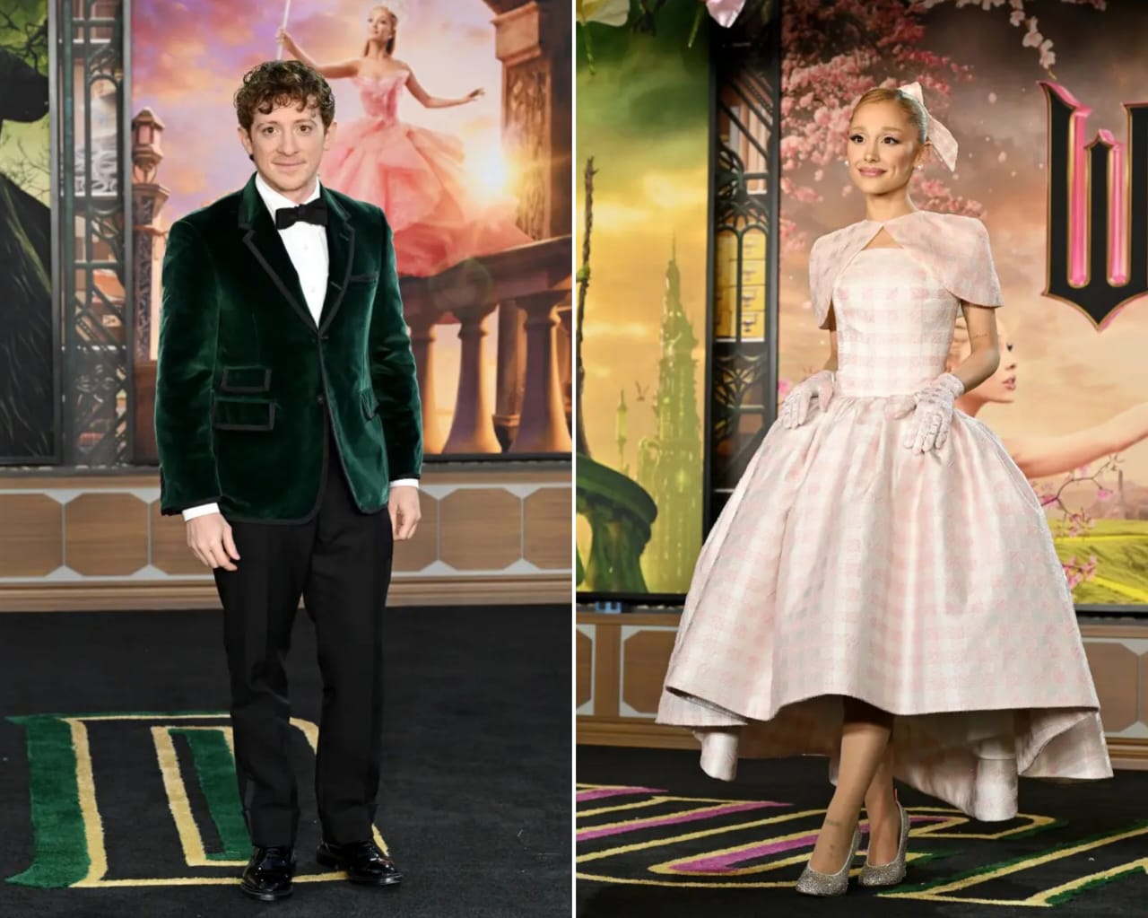Ethan Slater dan Ariana Grande saat pemutaran perdana film 'Wicked' di Los Angeles, AS. (Foto: Dok. FilmMagic)