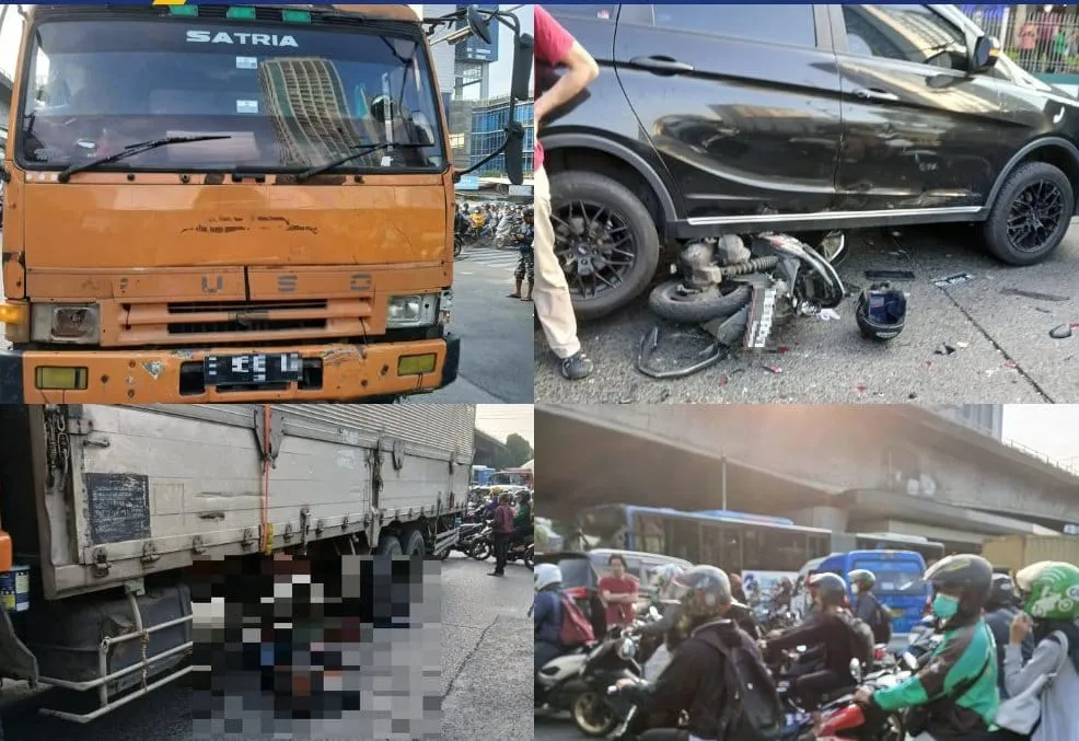 Truk Tronton Tabrak 7 Kendaraan di Slipi Jakarta, Tewaskan 2 Orang
