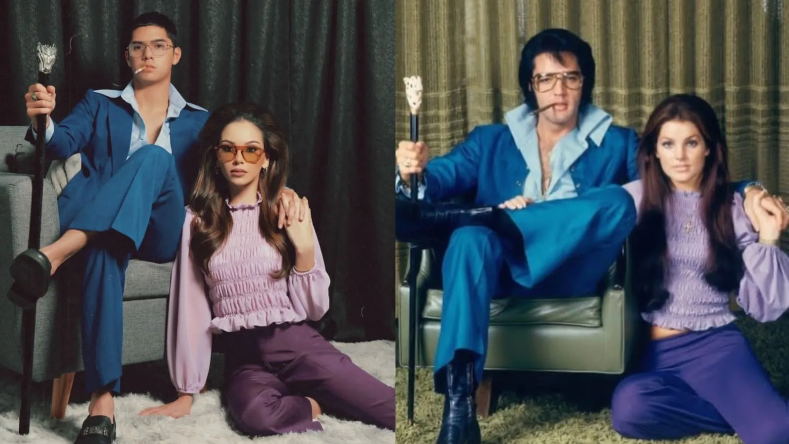 Rayakan Halloween, Al Ghazali dan Alyssa Daguise Jadi Elvis-Pricillia Presley