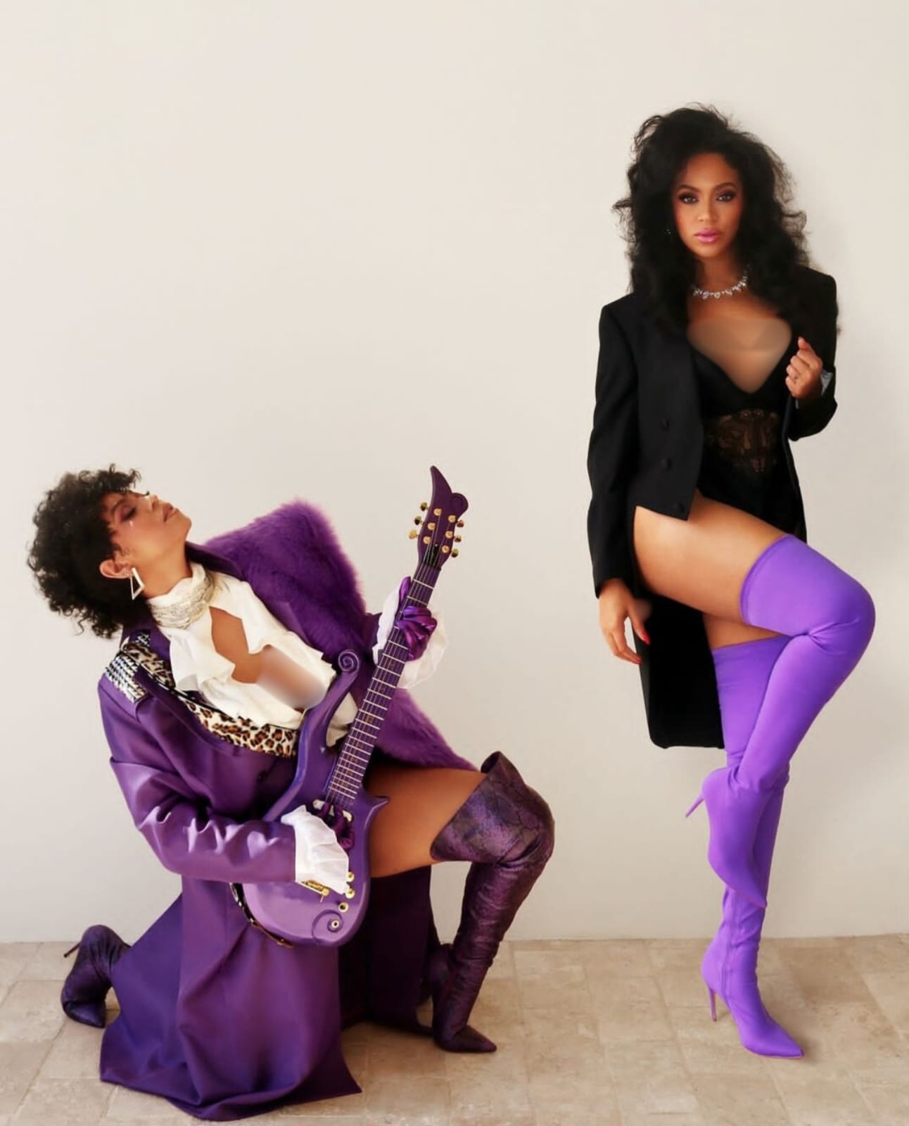 Beyonce menjadi Prince dan Apollonia. Foto: Dok. Instagram @beyonce