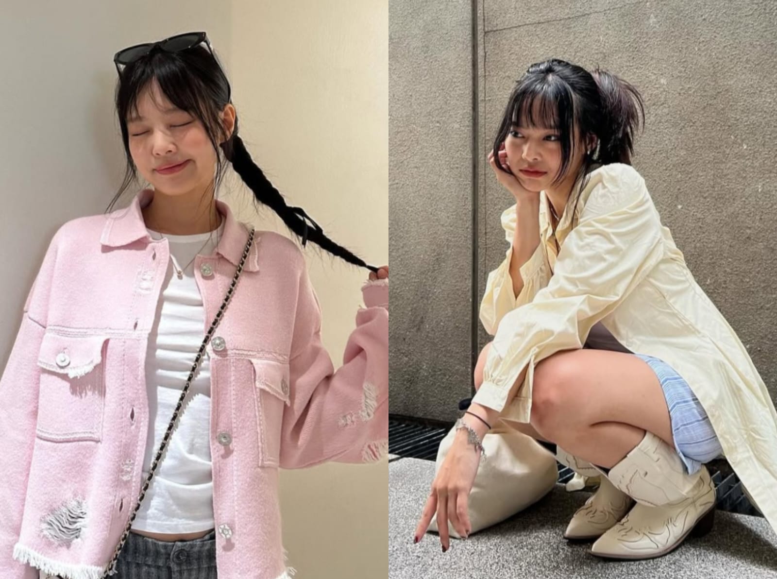 Micera disebut kembarang Jennie BLACKPINK. Foto: Dok. Kolase Instagram @miceraa, @jennierubyjane