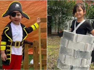 Anak selebriti Indonesia rayakan Halloween (Foto: X/dwihandaanda, Instagram/raffinagita1717)