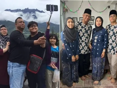Keluarga Sharifah Osman sebelum dan sesudah diet berjamaah (Foto: Dok. Sharifah Osman)
