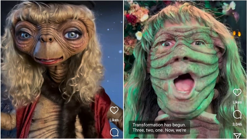 Make up transformasi Heidi Klum untuk menjadi E.T (Foto: Instagram/primevideo)