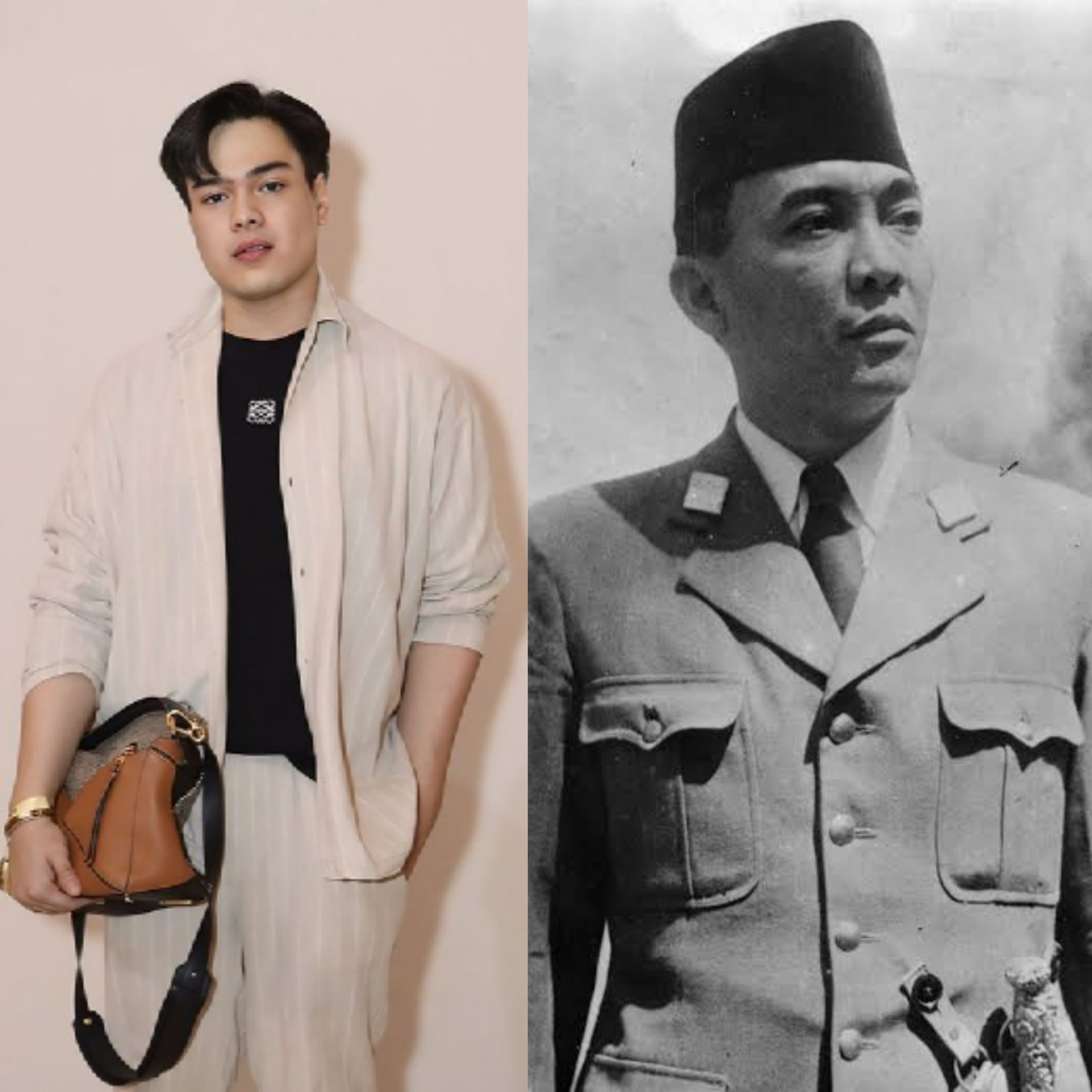 Jeje Soekarno cicit dari Ir. Soekarno (Foto: Instagram/jejesoekarno dan Wikipedia)