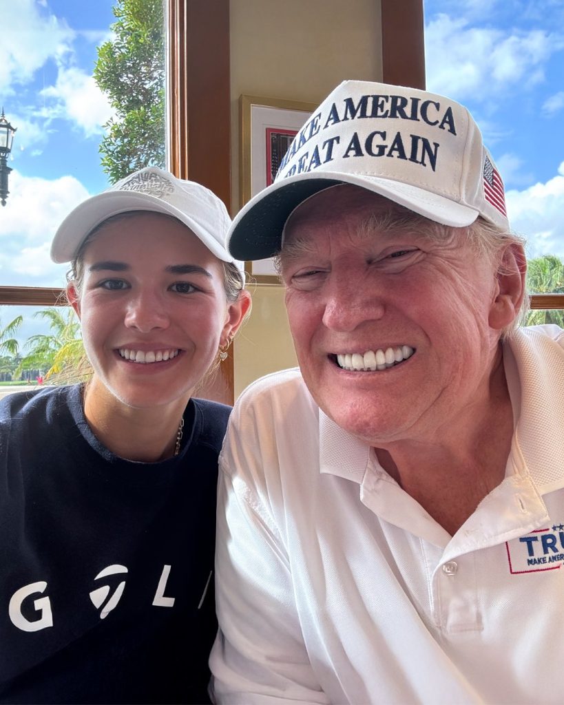 Kai dan Donald Trump menghabiskan waktu bersama bersama (Foto: X/KaiTrumpGolfs)