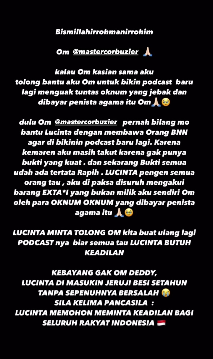 Instagram stories Lucinta Luna (Foto: Instagram/lucintaluna_manjalita)