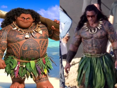 Penampilan perdana The Rock saat jadi Maui di 'Moana' live action (Foto: Shutterstock dan BACKGRID)
