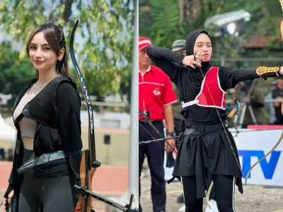 Pesona selebriti wanita Indonesia yang bertanding panahan di TOSI 3 (Foto: Instagram/valtifanka dan Instagram/mommy_starla)
