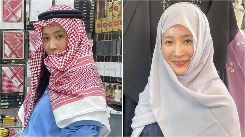 Cantiknya Yuri SNSD Saat Berhijab di Arab Saudi