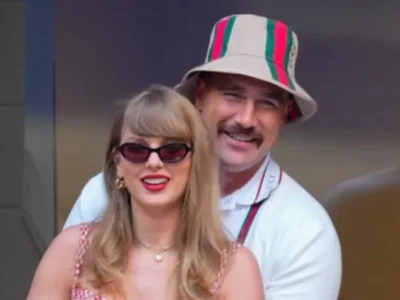 Taylor Swift dan Travis Kelce saat menonton pertandingan tenis US Open. Foto: Dok. Gotham/ Getty Images via Cosmopolitan