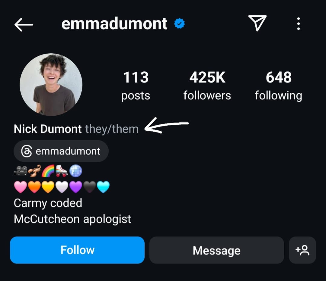 Akun Instagram Emma. Foto: Dok. Instagram @emmadumont