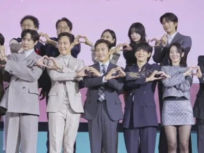 Pemeran Squid Game 2 menghadiri konferensi pers tanpa melibatkan TOP eks Bingbang. Foto: Dok. X @NetflixKR