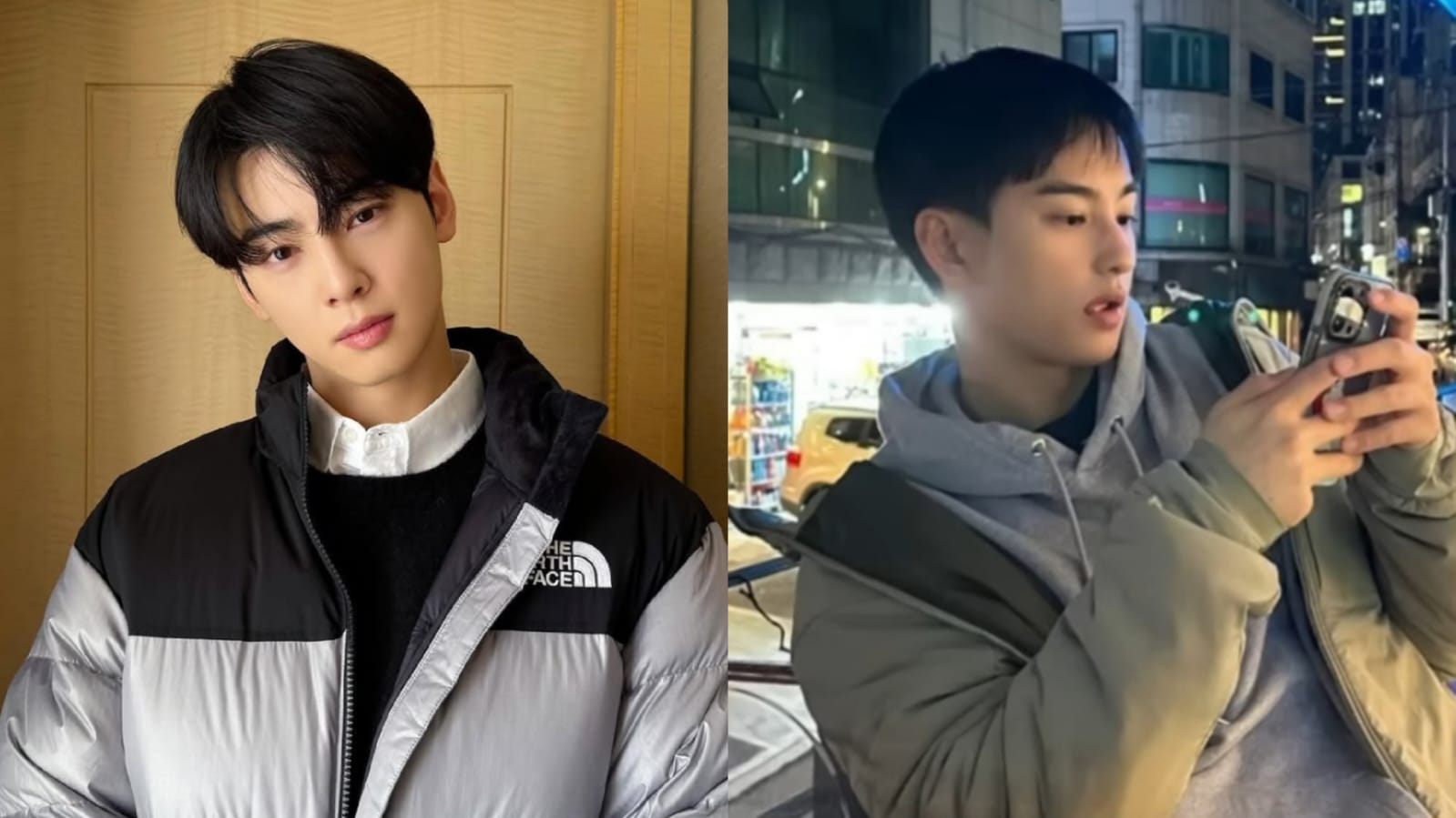 Cha Eun Woo dan Lee Dong Hwi. Foto: Dok. Kolase Instagram @fantagio_official, YouTube Diggle