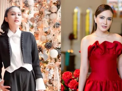 Inspirasi outfit Natal ala artis tanah air. Foto: Dok. Kolase Instagram @sandradewi88, @shandyaulia