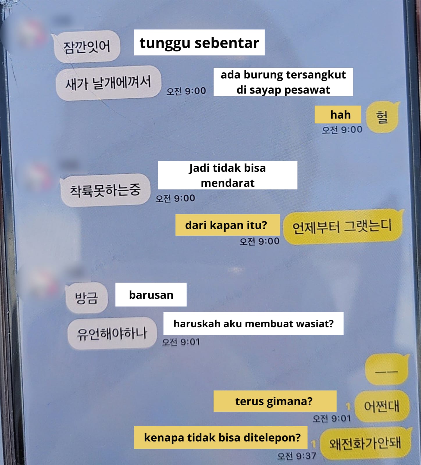 Pesan terakhir penumpang Jeju Air yang membahas wasiat. Foto: Dok. News1