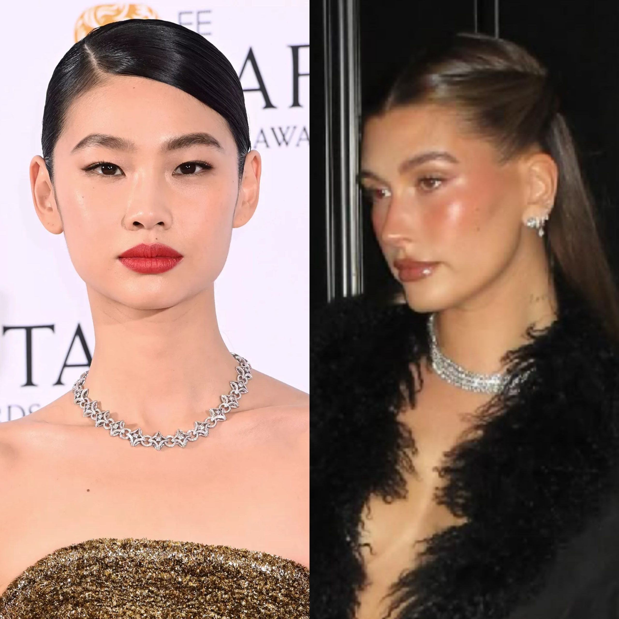 Makeup Jung Hoyeon dan Hailey Bieber (Foto: Getty dan Instagram/haileybieber)