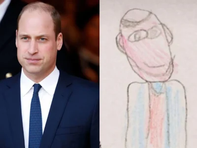Reaksi lucu Pangeran William saat melihat gambar dirinya (Foto: Getty Images)