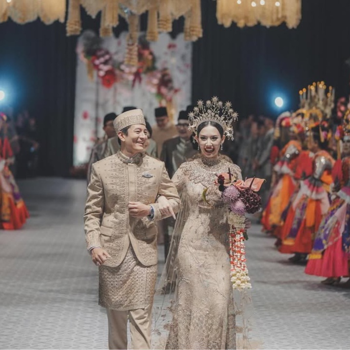 Resepsi pernikahan Rio dan Athina (Foto: Instagram/thebridedept)