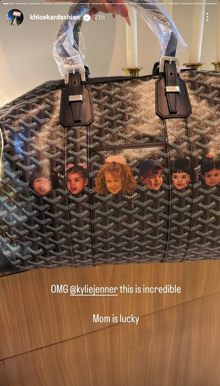Hadiah tas dari Kylie untuk Kris (foto: Instagram/khloekardashian)